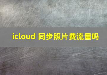 icloud 同步照片费流量吗